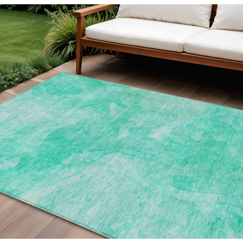 Tapis bleu sarcelle et turquoise 9 'X 12'