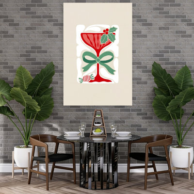 «Festive Cocktail Cheer», impression d'art rétro rétro