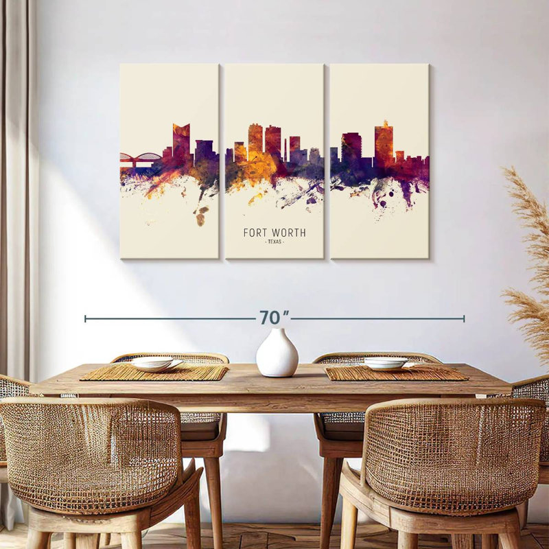 Skyline de Sirçi Fort Worth, Texas IV, H 36 po x l 57 po