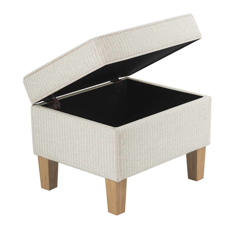 Repose-pieds avec rangement Gorton, White Stripe Woven