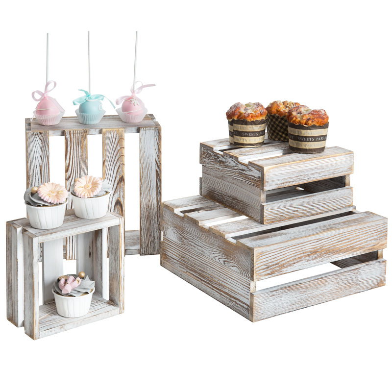 Millwood Pines Display Riser Buffet Accessory, Whitewashed