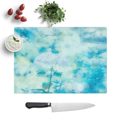 Glass Flower Petals in Abstract Chopping Board