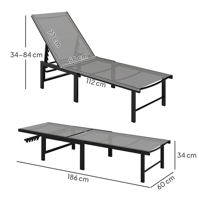 186cm Long Single Chaise