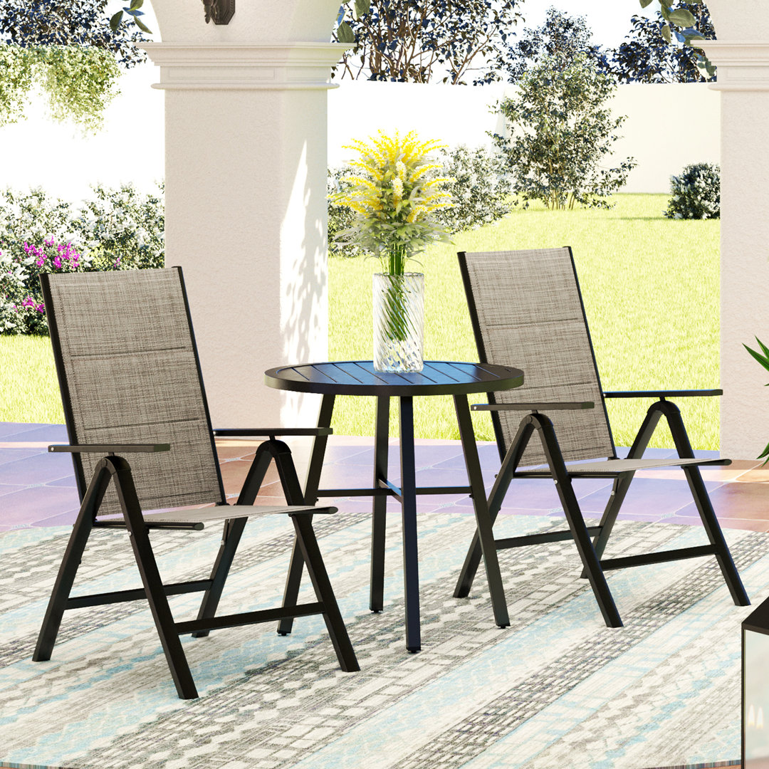 Round 3 - Piece 2 - Person 71.12Cm L Aluminum Outdoor Bistro Set