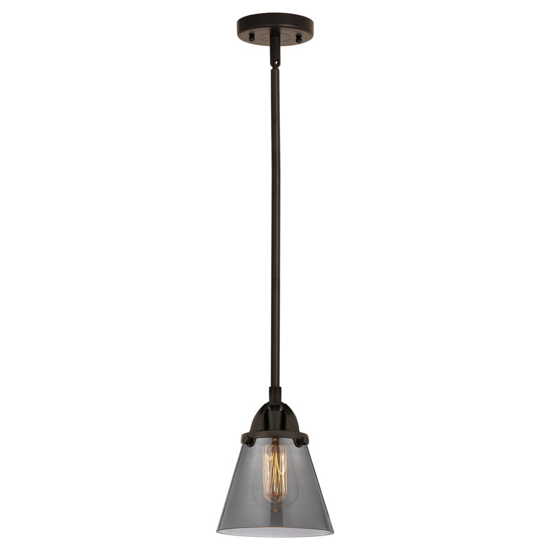 Mini-luminaire suspendu à 2 lumières en forme de cône 1 lumière Nouveau - ampoule non incluse, Plaqué couleur fumée