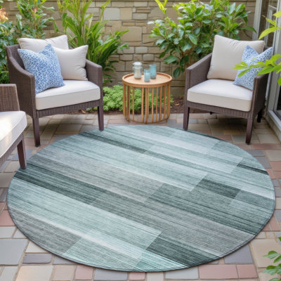 Tapis bleu sarcelle lavable à la machine intérieur / extérieur Xhevrie