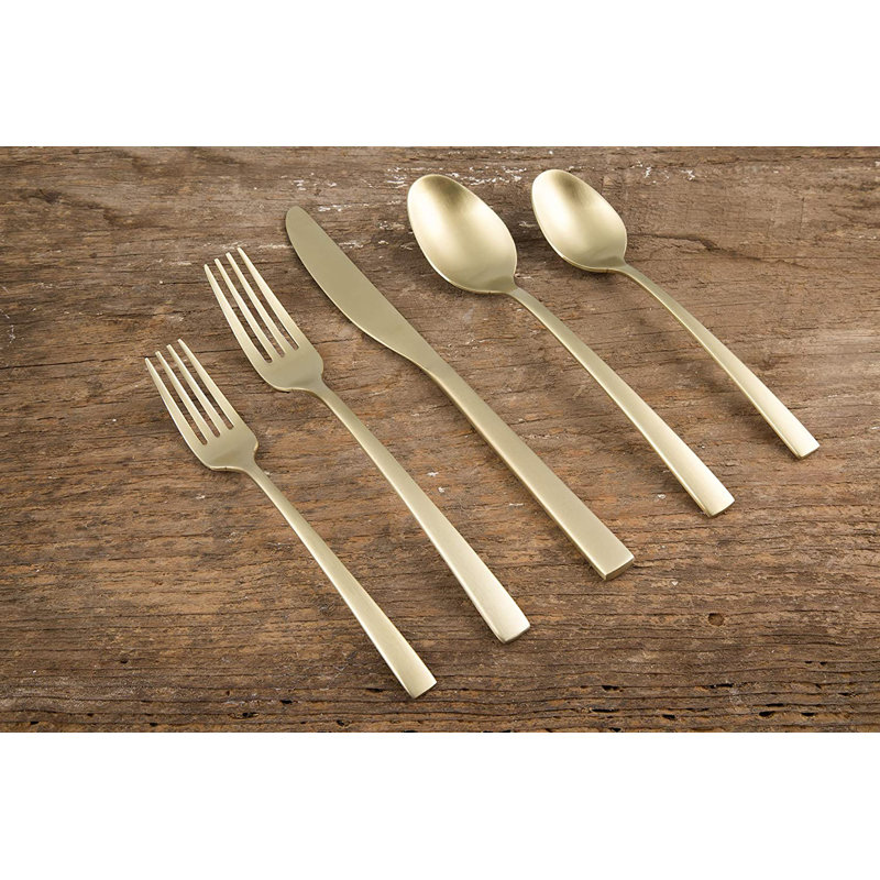 Mercer41 Cherylan Stainless Steel Flatware Set - Service for 4, Gold