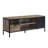 40-49 Inch Tv Compatible Rustic Oak Console With Metal Frame Style Legs And Finish