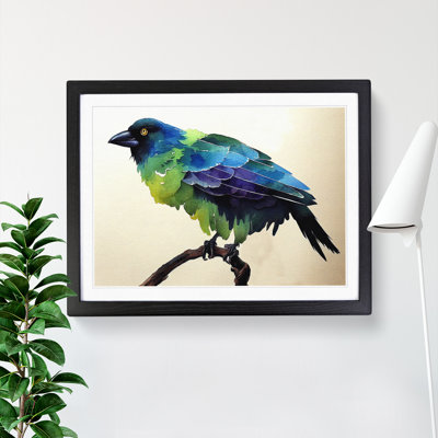 Crow Bird Watercolour - Single Picture Frame Print