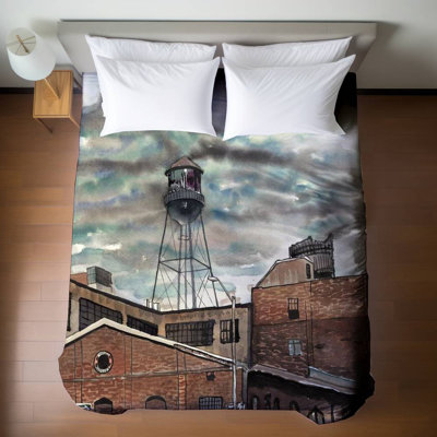 Housse de couette pour grand lit, château d'eau, design industriel de Williamsburg