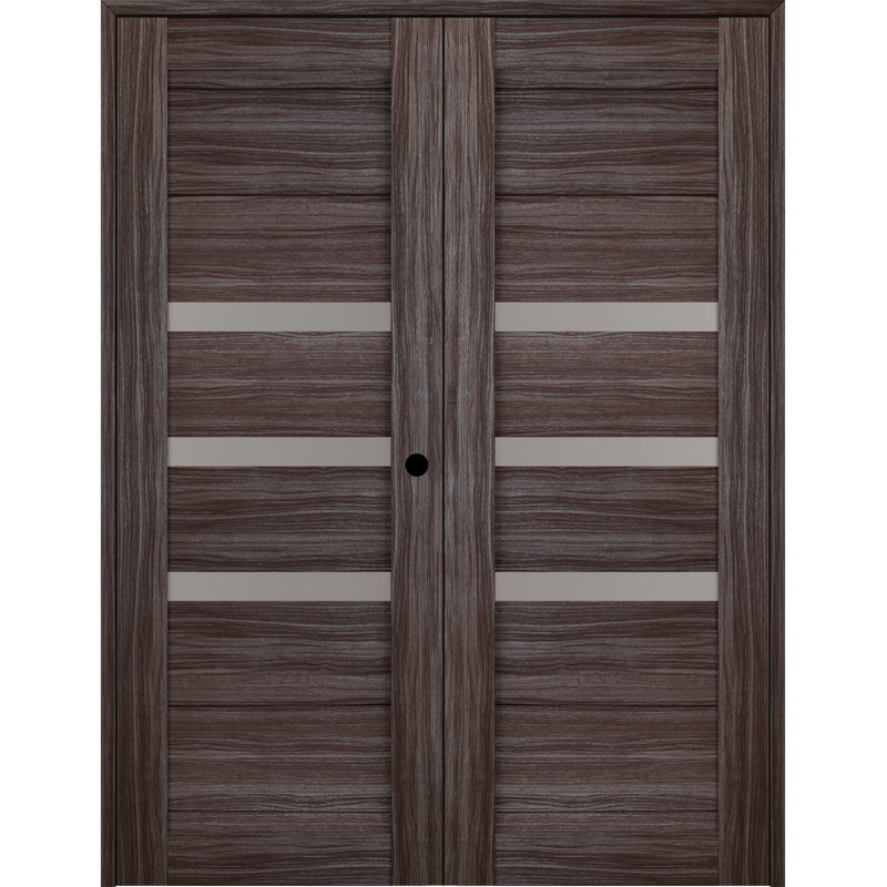 Porte double standard Dora, Gauche, 35,5 po x 79,37 po, Chêne gris