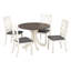 Ensemble de table de salle à manger 5 pièces Mid-Century en bois massif avec tables rembourrées pour petits espaces