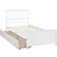 Lit plateforme simple blanc avec espace de tiroir fonctionnel - Fabriqué en bois massif pour la chambre à coucher Deux options pratiques