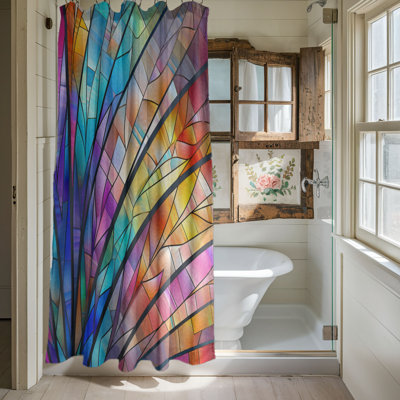 Rideau de douche en verre coloré vibrant 1 pièce