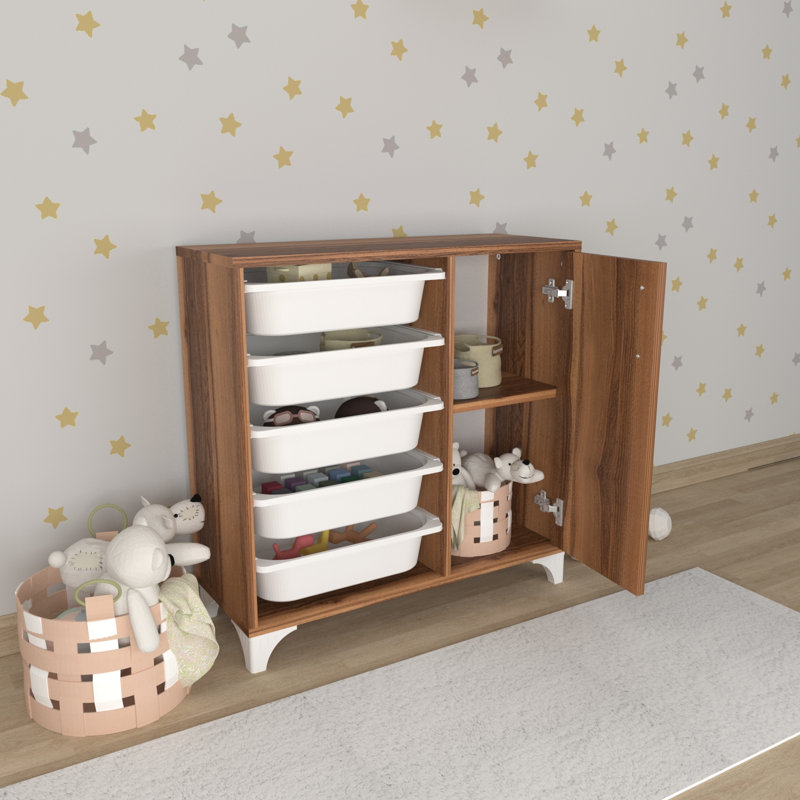 Mamadi Solid Wood Drill / Screw Bathroom Cabinet, Brown