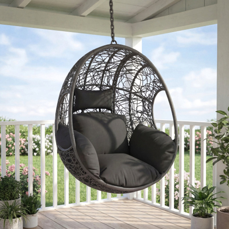 Fauteuil à œufs, support avec 350 lb, imperméable (sans le support), Gray, Black
