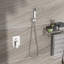 Ensemble de pomme de douche - Fixation au plafond carrée double de 16 pouces avec valve équilibrée, pluie et installation à la main facile à installer pour éliminer la graisse-127368540