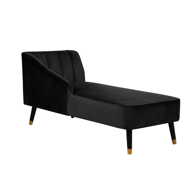 Upholstered Chaise Lounge, Black
