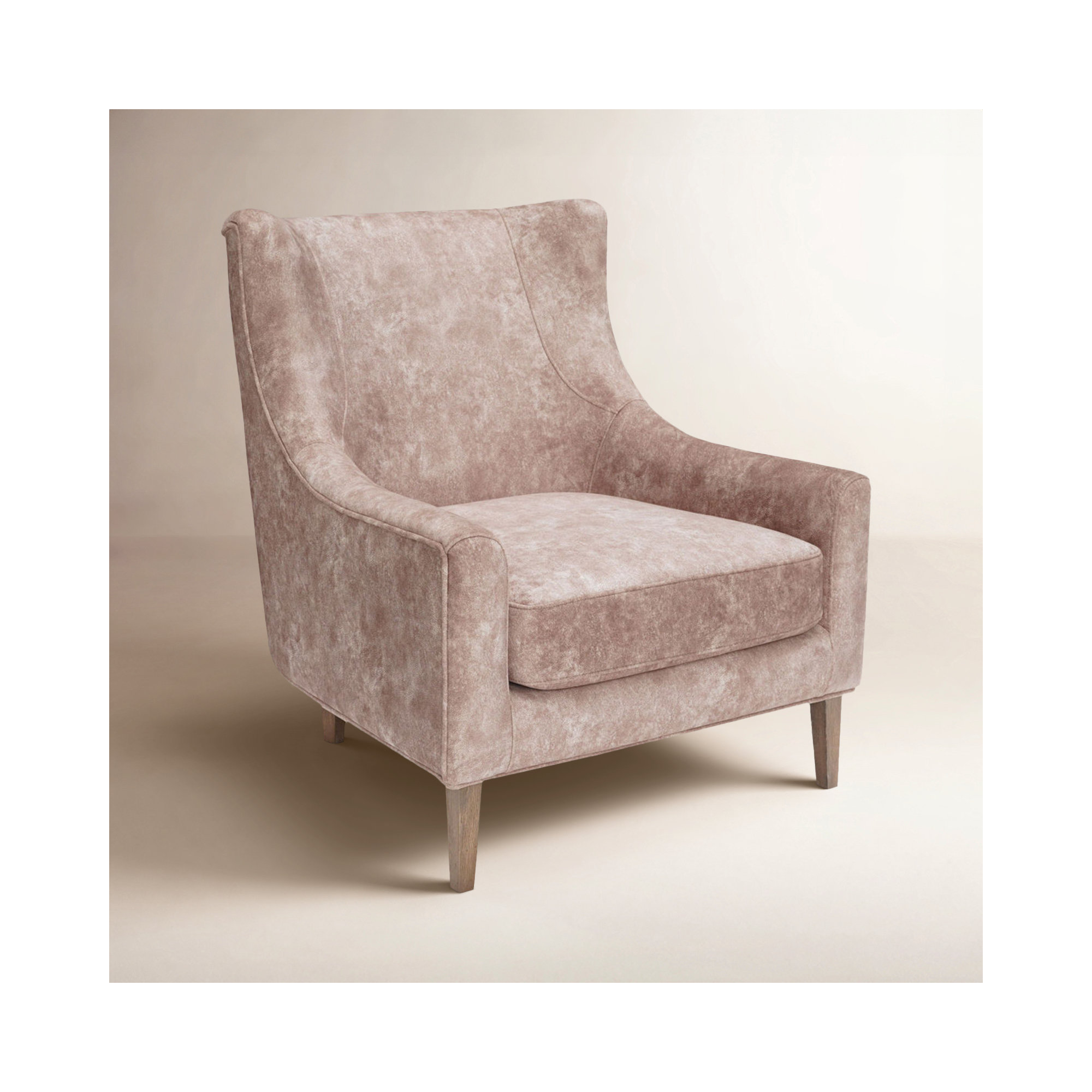 Aurora Hi-back Upholstered Accent Chair, Brown Polyester