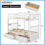 Lit superposé simple en pin blanc avec tiroirs et conception convertible - Une solution peu encombrante pour les familles en pleine croissance-1562618154