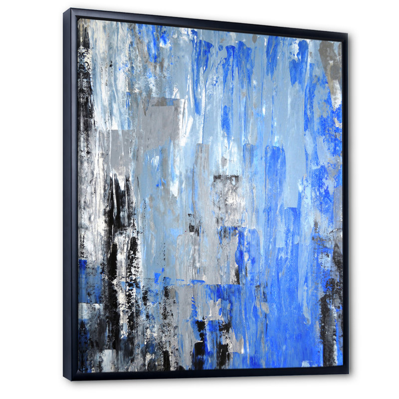 Art moderne gris et bleu II 2FL47745, Noir, H 20 po x l 12 po x P 1 po