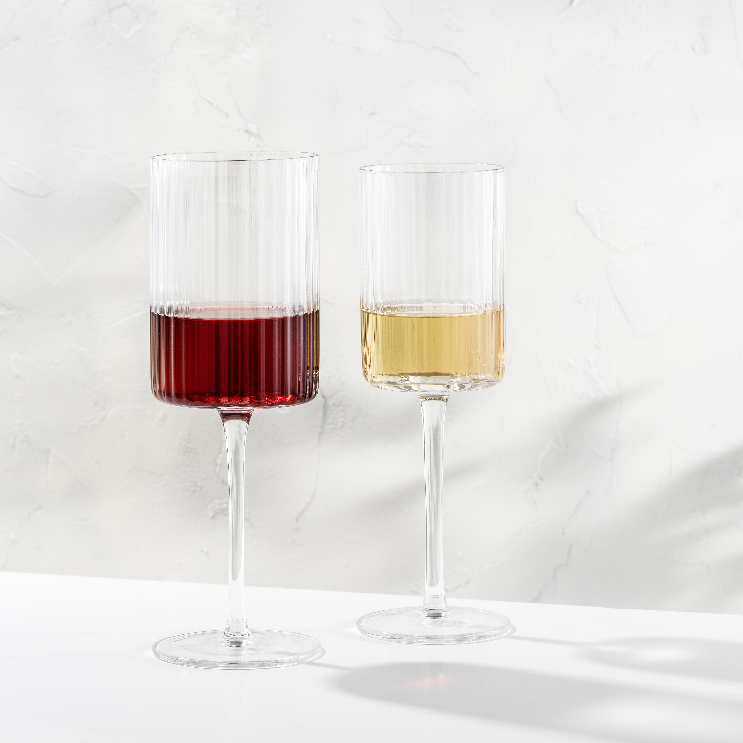 Square Wine Glasses-Crystal Wine Glasses-Large Red Wine Glass on Long Stem-Unique  Modern Shape