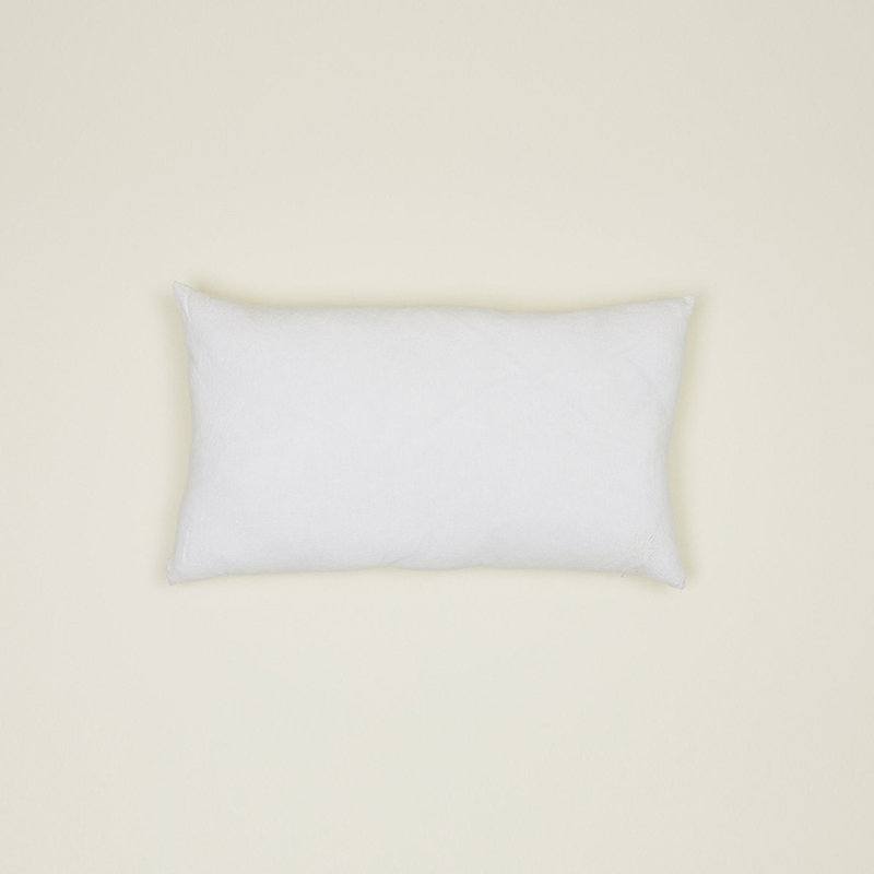 Simple Linen Pillow Cover & Insert, Ivory, Rectangle 12" H x 22" W