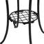 Table d'appoint de patio avec tablette, brun et noir