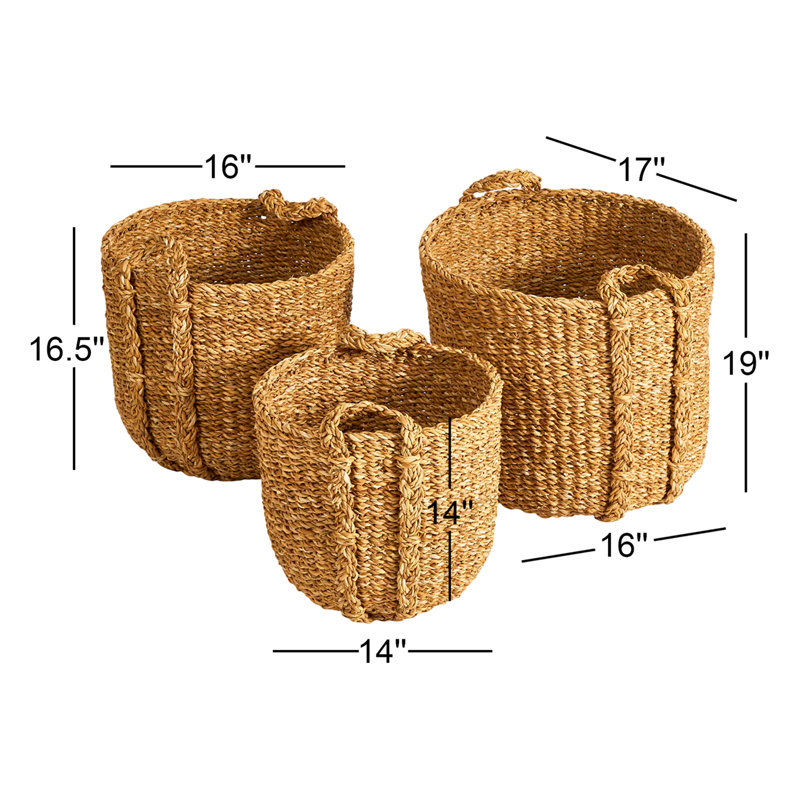 3 Piece Seagrass Basket Set