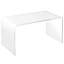 Table basse rectangulaire en acrylique 32 mm de long à chute d'eau de 32 mm de long et transparente