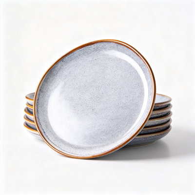 Assiettes en céramique, 6 pièces (bleu)