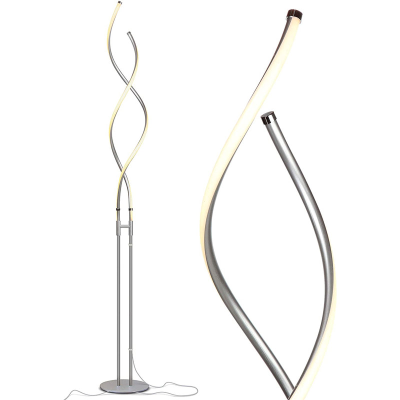 Embrace 60" Matte Nickel Industrial LED Floor Lamp