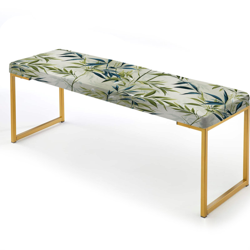 Motif tropical de bambou Zen - banc rembourré doré Tropical