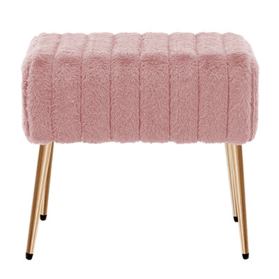 47cm Wide Rectangle Solid Colour Footstool Ottoman