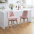 Swivel Upholstered Counter Stool with Solid Wood Frame