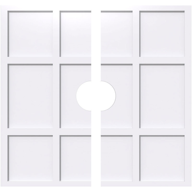 Médaillon de plafond contemporain Rubik, H 38 po x l 38 po x P 1 po
