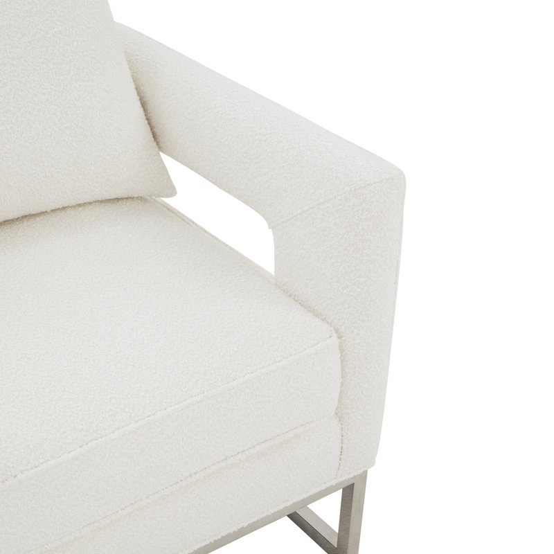 Kamyron Velvet Armchair, Ivory Velvet