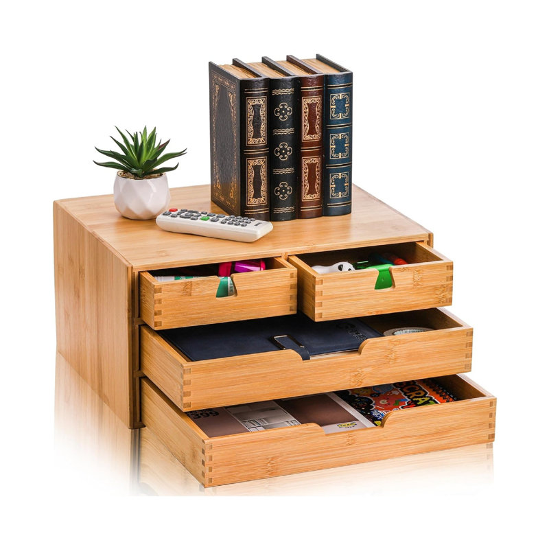 Solid Wood Desk Organiser, Natural