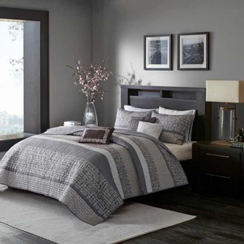 Ensemble de literie de luxe en jacquard 7 pièces, polyester, design mauve pour la décoration intérieure