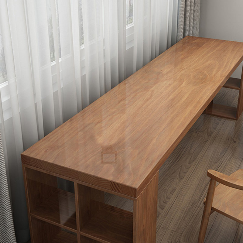 Bureau de direction rectangulaire en bois massif brun noisette, H 29,53 po x l 62,99 po x P 23,62 po