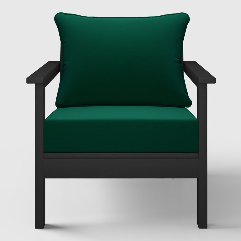 Chaise profonde avec coussins (ensemble de 2), Green, Noir