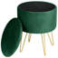 Ajeet 35cm Wide Velvet Tufted Circle Pouffe Ottoman with Storage-152845539