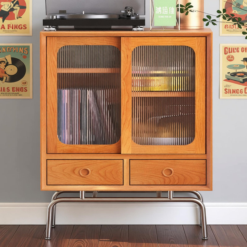 Simple solid wood storage accent chest, 34.25" H x 31.49" W x 15.74" D