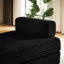 Velours côtelé noir, canapé désossé 2 places pour le salon, canapé modulaire moderne avec utilisation instantanée et multifonction, confort d'assemblage sans assemblage,