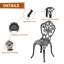 Ensemble de salle à manger bistro rond pour 2 personnes, 90 cm (35,43 po), avec trou pour parasol, 2 chaises, largeur d'assise 39 cm (15,35 po).-621277563
