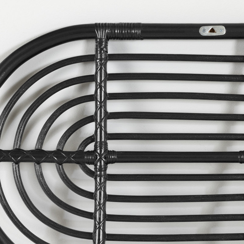 Full Black Rattan Panel Headboard