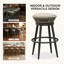 Mauve d'extérieur 2 pièces Tabourets de bar rotatifs modernes, chaises de bar en aluminium sans dossier avec coussin-77385860-77385862