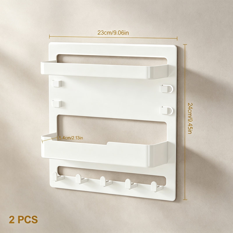 2Pcs Adhesive Bedside Floating Shelves