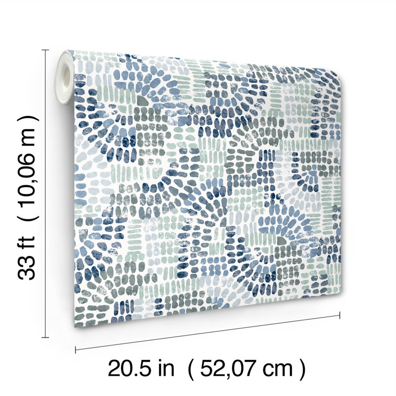 Wanderer Mosiac Wallpaper, Blue