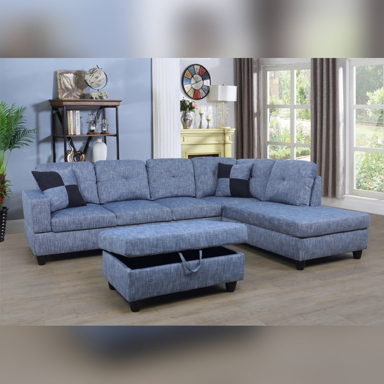  Beaugreen Loveseat Small Sectional Sofa with Ottoman